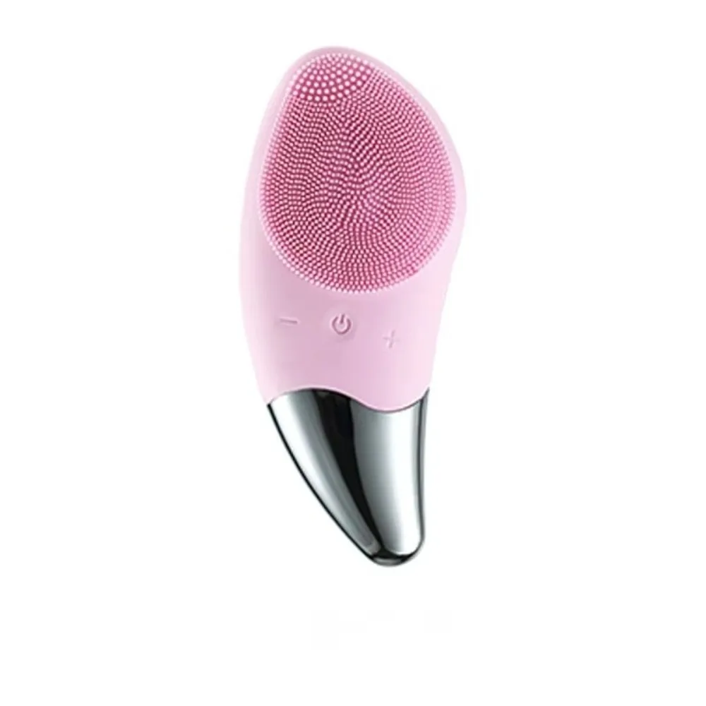 Escova facial elétrica USB de silicone ​ ​   recarregável ​ ​ ​ ​ Velocidades múltiplas ​ ​ ​ ​ Limpador facial sônico ​ ​ ​ ​ Cerdas macias ​ ​ ​ ​ À