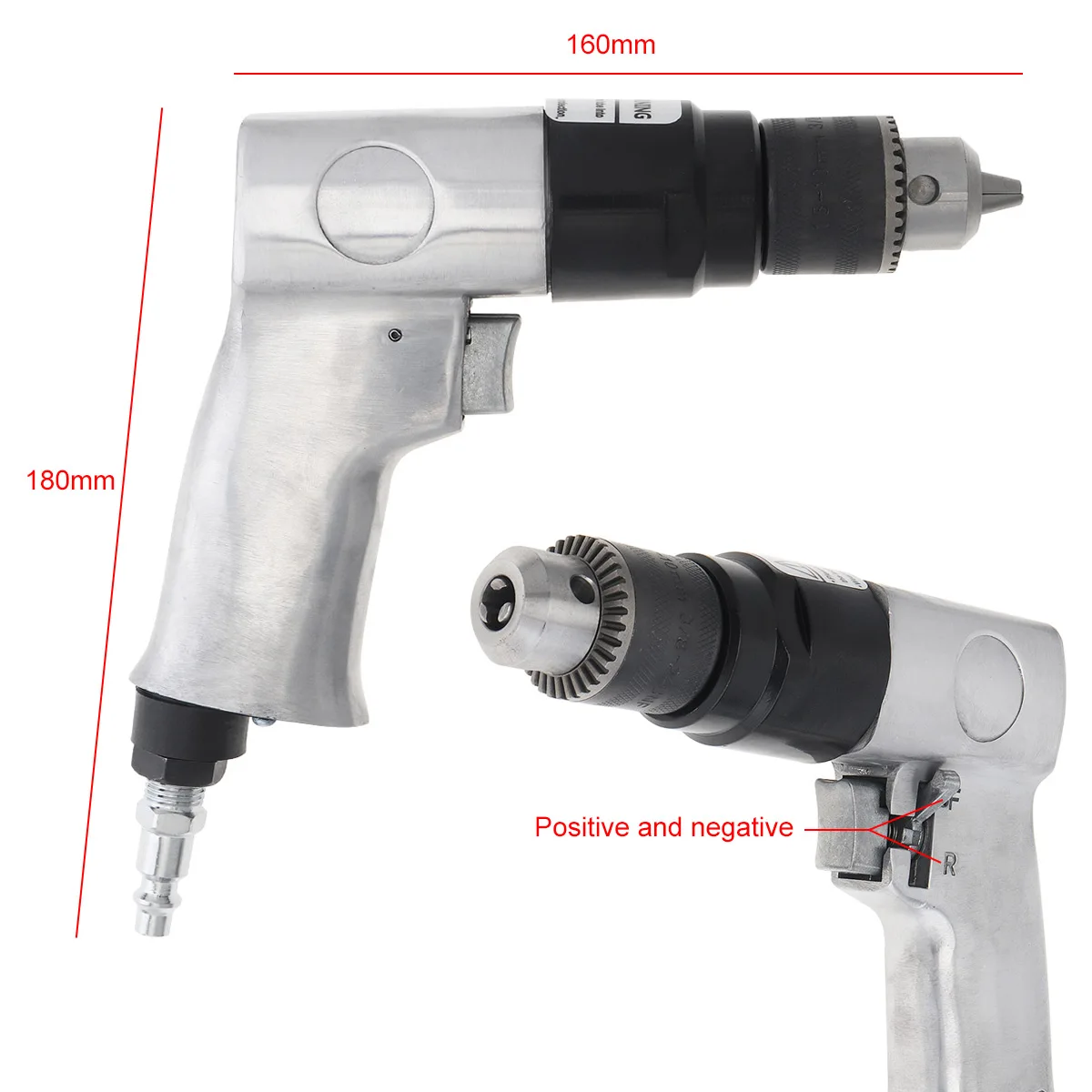 TORO Pneumatic Drill High-speed Cordless Pistol Type Pneumatic Gun Drill Reversible Air Drill for Hole Drilling