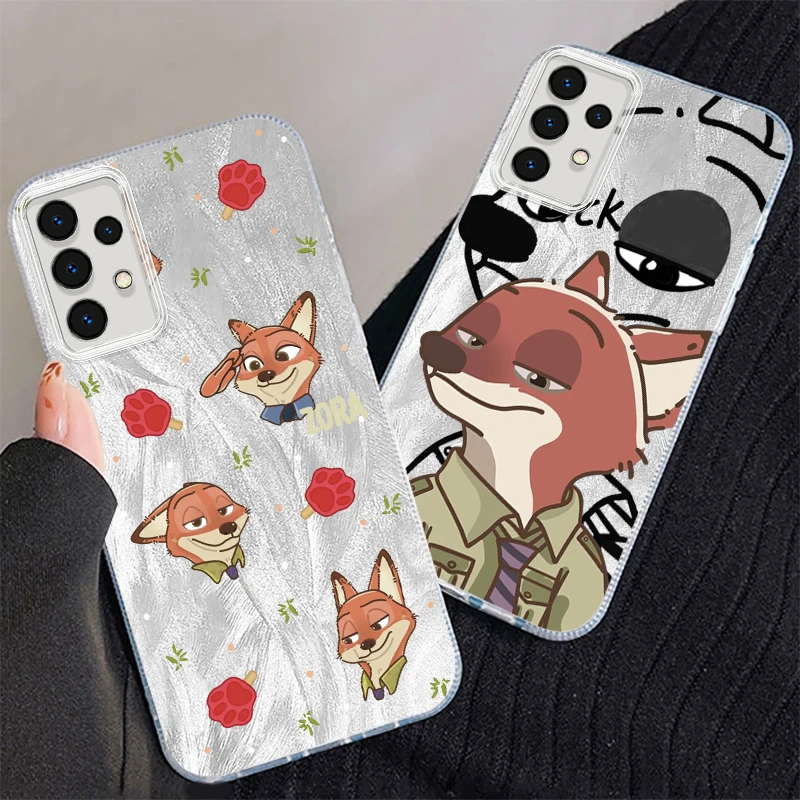 

Disney Zootopia Nick Judy Cute For Samsung A73 A72 A71 A55 A54 A53 A52 A51 A35 A34 A32 A13 A12 A05 A04 5G Feather Yarn Back