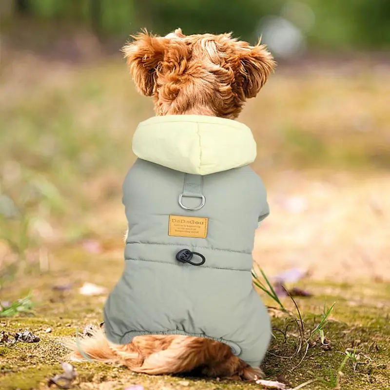 Cold Weather Clothes For Dogs Windproof Padded Dog Clothing Thick Dog Clothing Soft Clothes With D-Ring For Daily Wear Outdoor