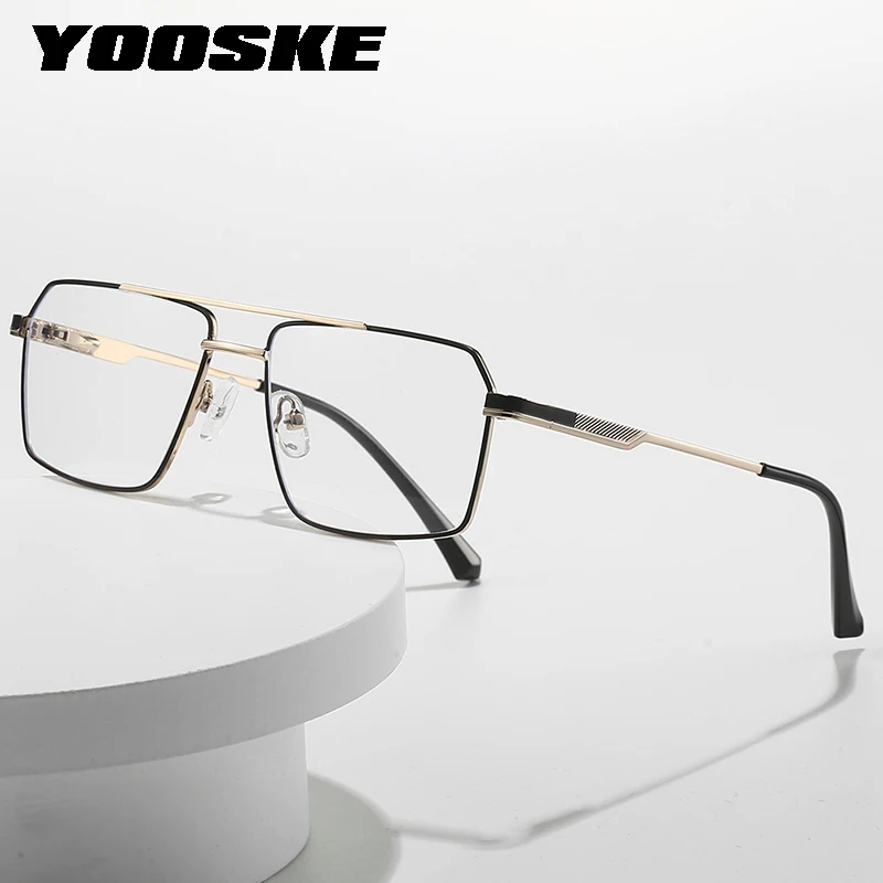 New Transparent Glasses Square for Men with Myopia Male Female Flat Light Large Square Frame Anti Blue Light Glasses Frame