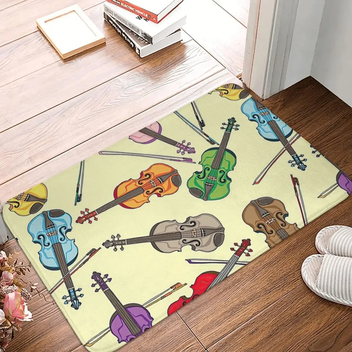 

Colorful Vintage Violins Doormat Rug Carpet Mat Footpad Polyester Anti-slip Front Room Corridor Kitchen Bedroom Balcony Toilet