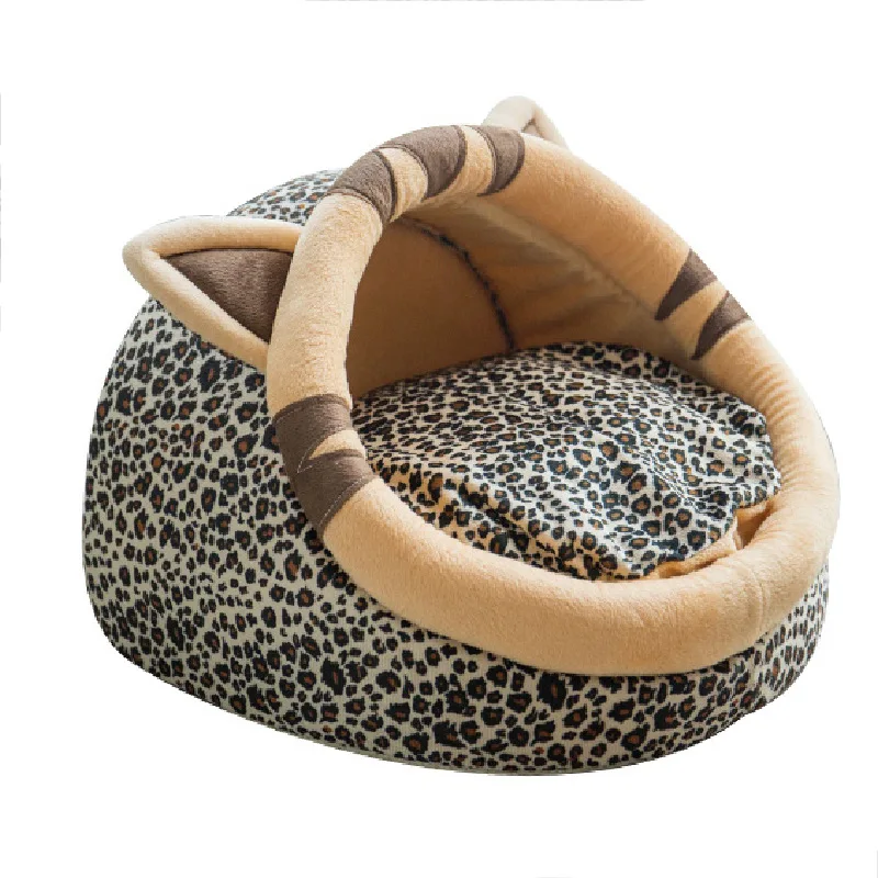 Pet cotton nest, cute leopard print, cow, teddy bear, pet bed, pet pad, cat nest, kennel