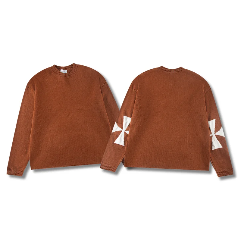 

Y2k ASK Pullover Sweater American Casual Retro High Street Loose Women Men Graphic Print Youth Kint Sweaters