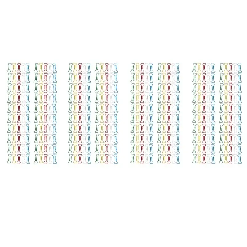 

400 шт. разноцветных металлических скрепок для бумаги в форме косточки