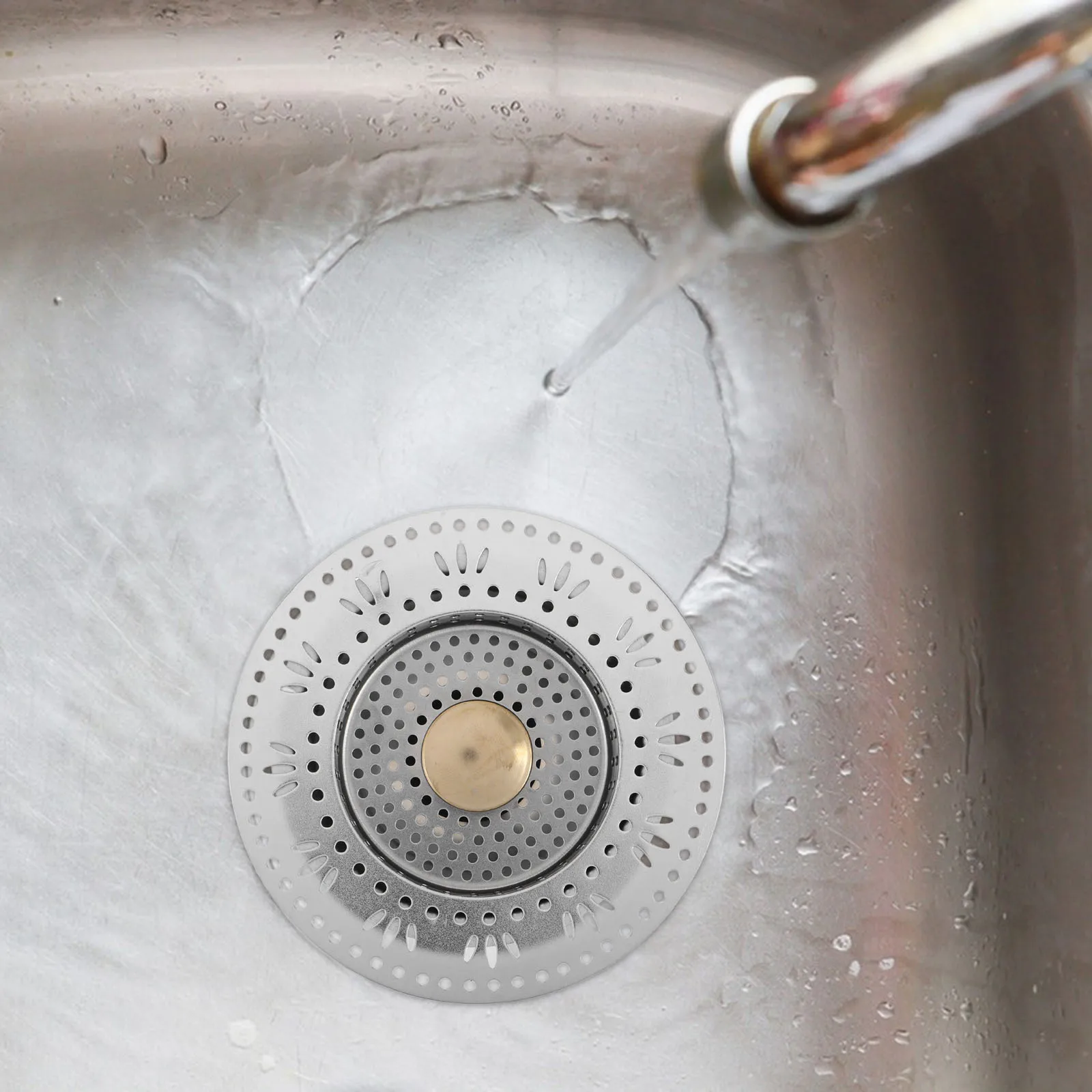 

Stainless Steel Sink Stopper Kitchen Drain Basket Filter Strainer Drain Plug Anti-Clog Stopper for Kitchen Sink