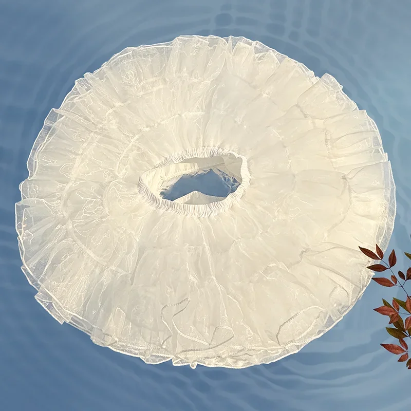 Lolita White Mini Skirt Women Daily Four Layers Soft Yarn Violence Boneless Lining Petticoat Cloud Super Puffy Tulle Underskirt