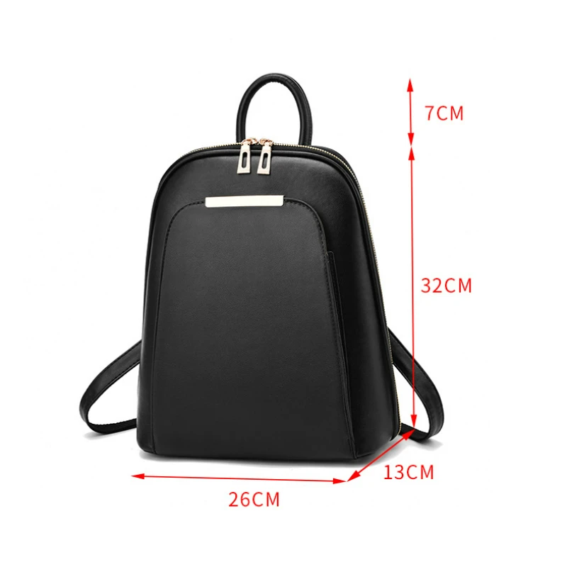 Pu Leather Backpack Women Teenage Girls School Shoulder Bag Bagpack High Quality Female Backpacks Travel Mochila