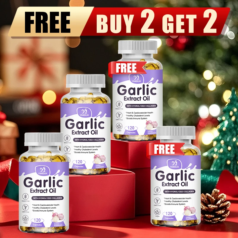 

Buy 2 Get 2 Free! Pure Garlic Extract Oil Capsules, Support Heart Health, Cholesterol & Blood Pressure, Immune System Booster