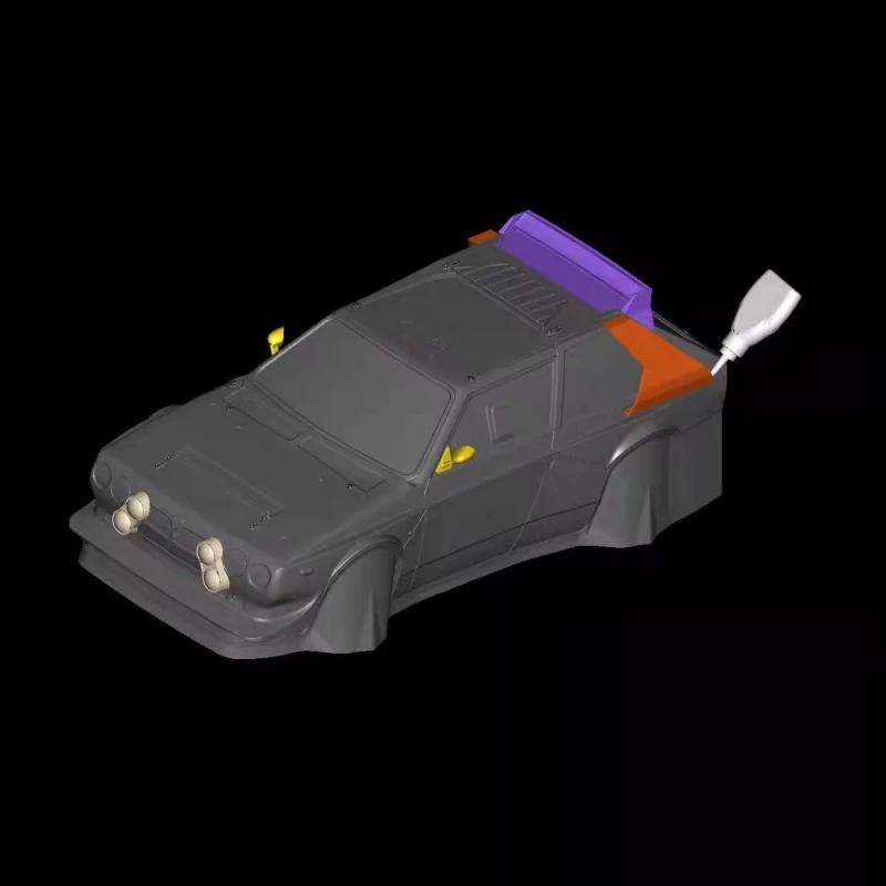 1/10 ランチアデルタ S4 ラリーカーボディシェル RC シャーシホイール