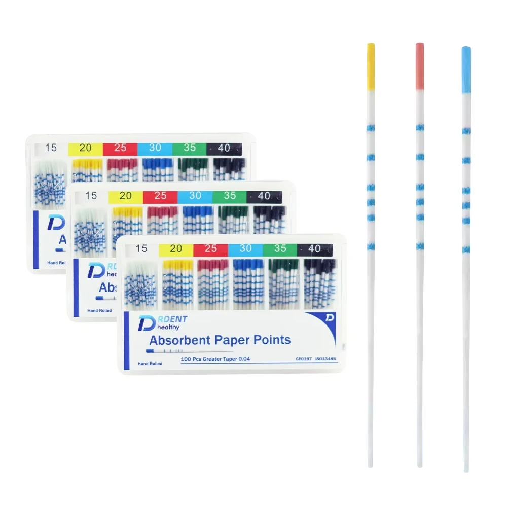 

DRDENT 3 Boxs Absorbent Paper Points Endodontic Cones 02 04 06 F Taper With scale Root canal paper points PP Sterile CE