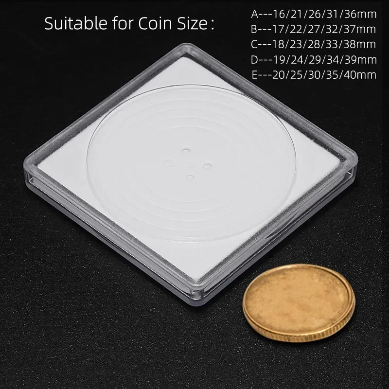 

30Pcs Clear Coin Snap Holder Acrylic Silver Dollar Display Case with Adjustable White Gasket for Coin Collection Supplies