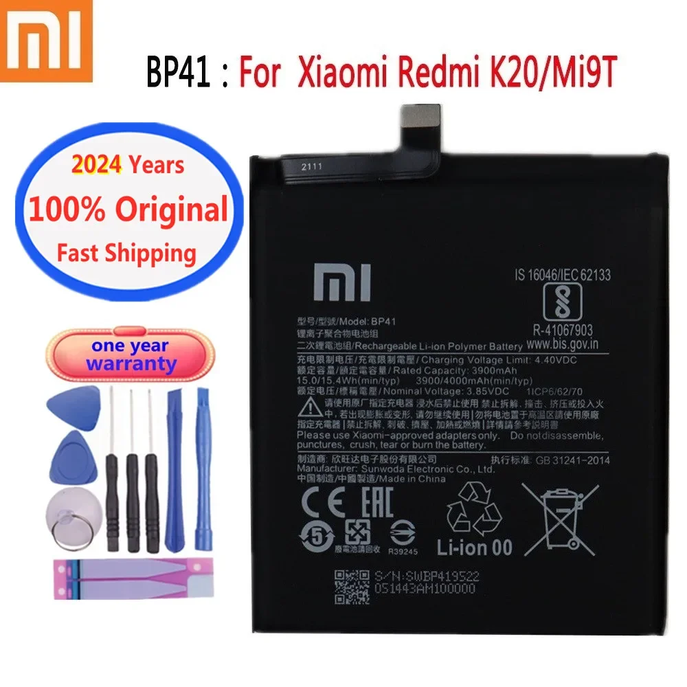 

2024 Years High Quality Original Battery BP41 For Xiaomi Redmi K20 Mi 9T Mi9T 4000mAh Mobile Phone Battery Bateria + Tools