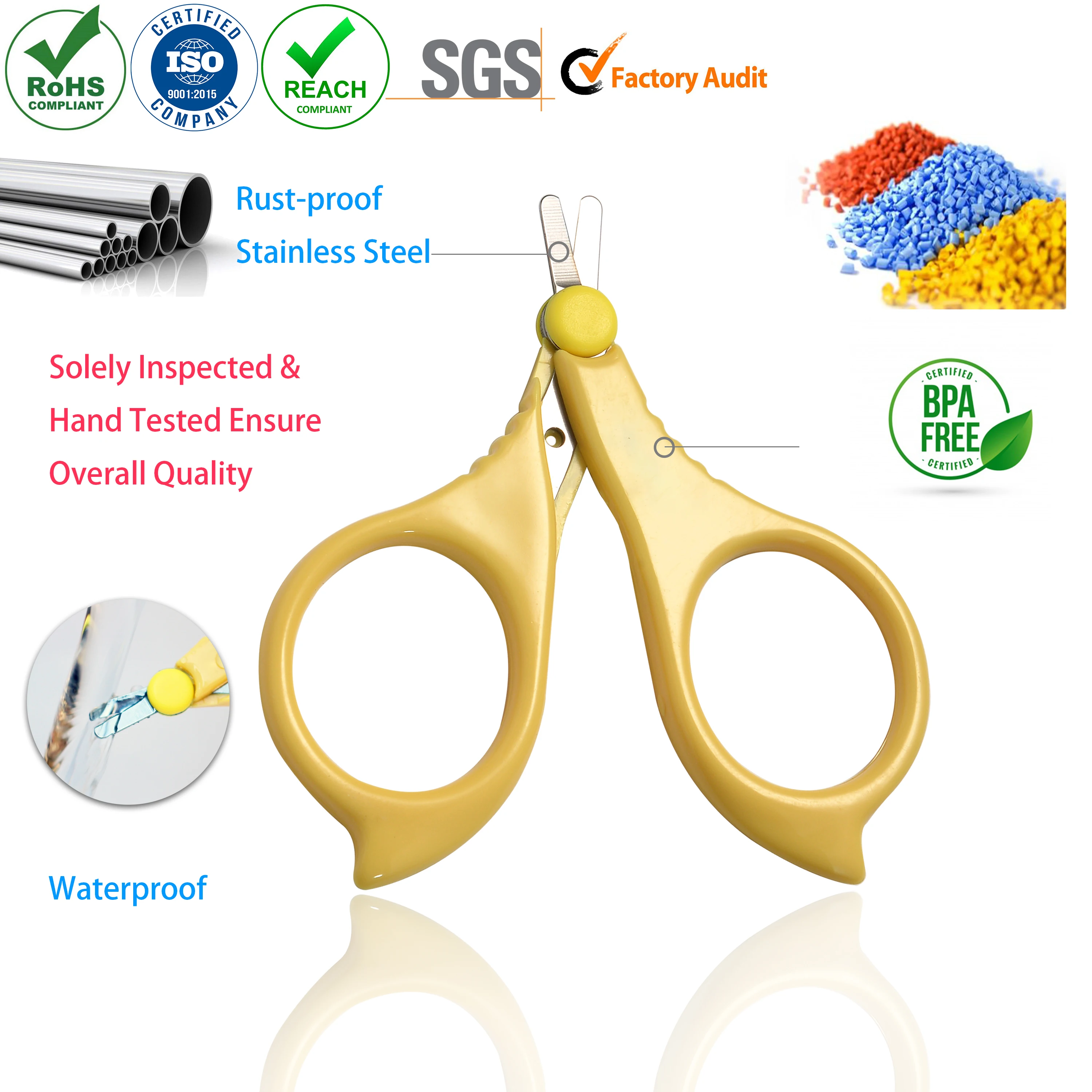 Baby Round Tip Safety Manicure Nail Scissors and Baby Glass File Set for Infant Newborns Toddlers