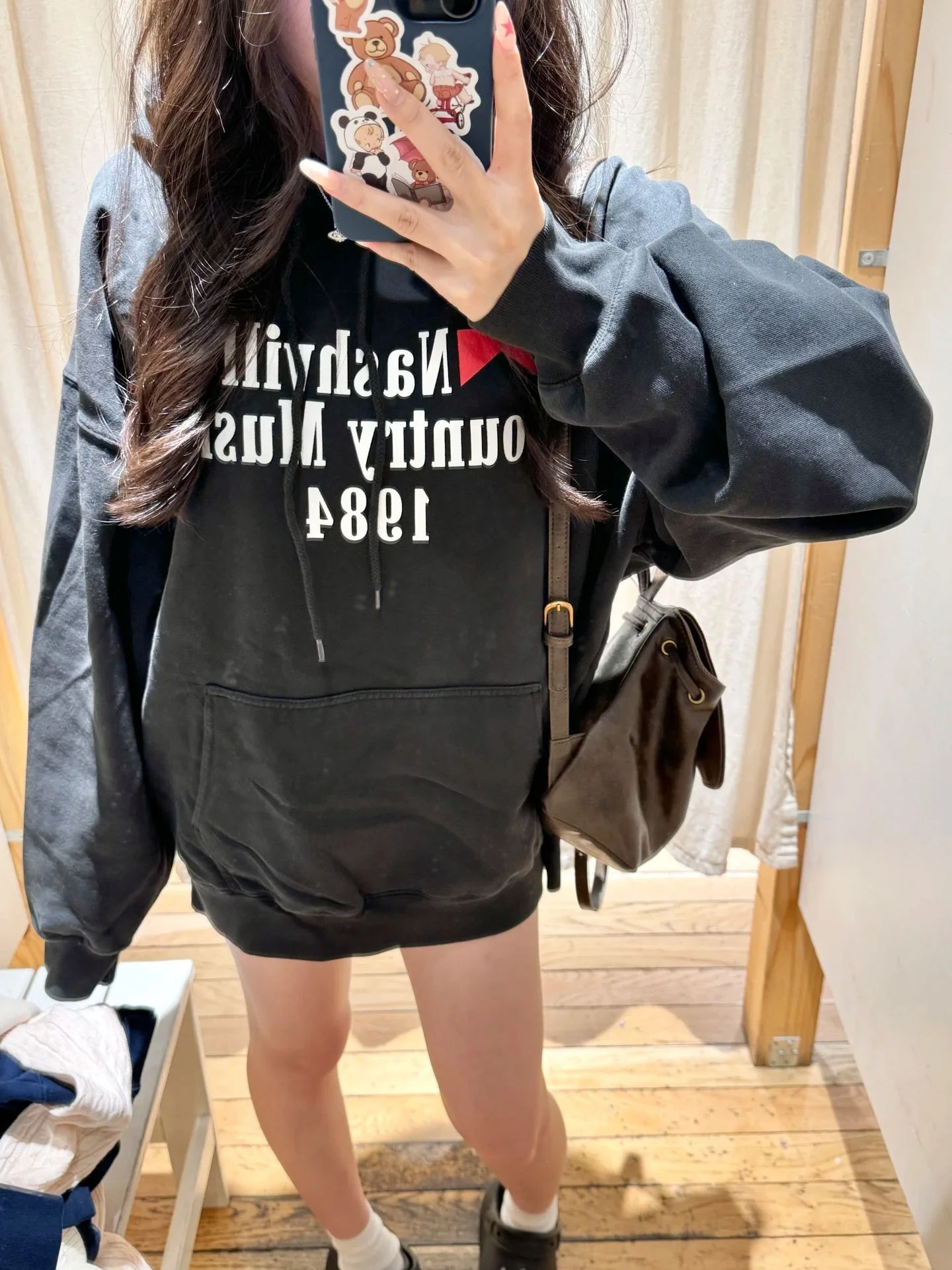 

Vintage Letter Print Black Loose Hoodie Woman Autumn Drawstring Hooded Pocket Cotton Sweatshirt Streetwear Oversized Pullovers
