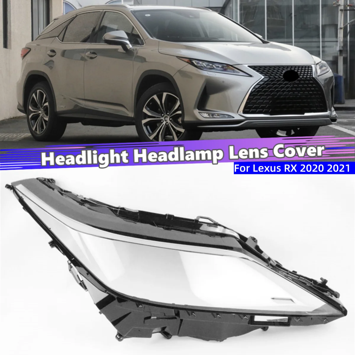 

Для Lexus RX RX300 RX350 RX450 2020 2021, аксессуары, колпачки для абажуров, стекло для фар автомобиля, крышка объектива передней фары, корпус