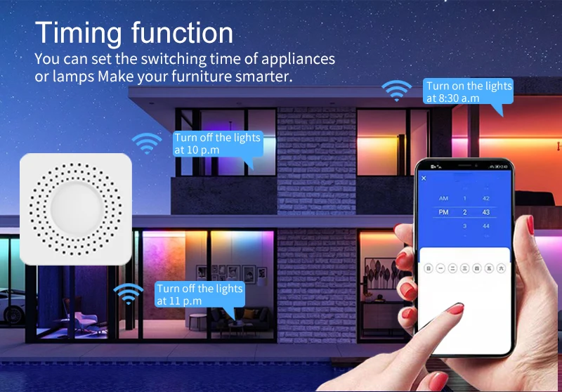 Tuya Mini Smart Switch WiFi 1-2-3-4-Gang-Schalter 16A, kompatibel mit Alexa und Google Assistant Sprachsteuerung – Detail 6
