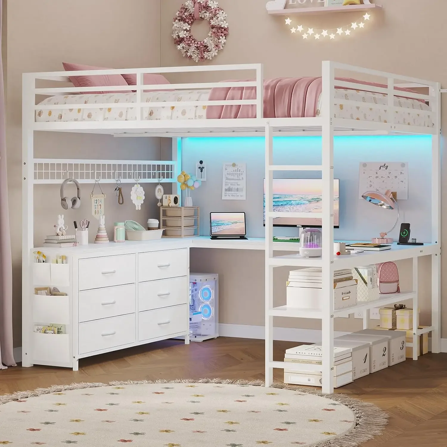 loft beds with dresser Hailey Grey Modern and Bookshelves / Custom Kids Furniture profile loft bed is great for smaller spaces and safe for younger children Jackpot Deluxe Twin Storage Loft