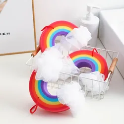 Ice cream cone sponge bath ball one piece rainbow cartoon bath ball bath flower