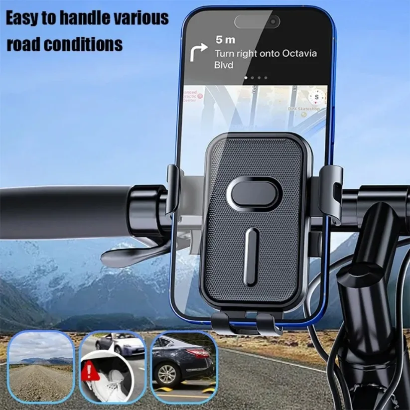 Motorcycle Phone Holder Handlebar Bicycle Phone Mount Suitable for iPhone 13 14 15 Pro Max 16 17 Samsung S26 S25 S24 Ultra S23
