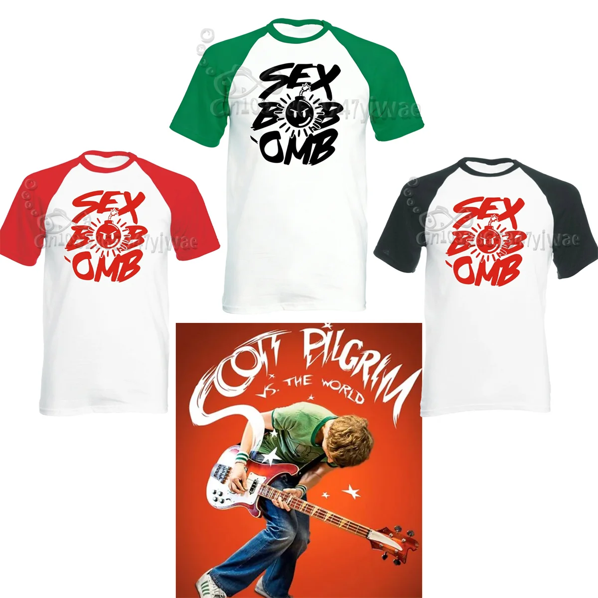 

Футболка с логотипом группы Scott Pilgrim, футболка с графическим принтом, футболка для фанатов кино, летняя мужская и женская модная повседневная футболка с короткими рукавами