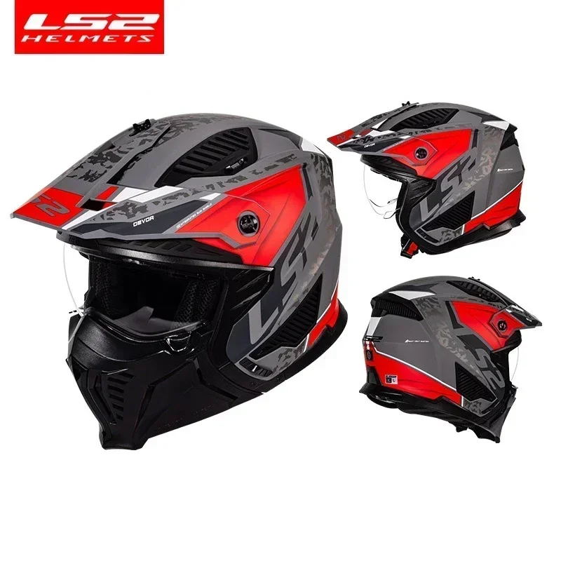 LS2 OF606 Drifter Unisex Open Face Combination Helmets Motorcycle Motocross Men Women Fashion Riding Helmets ECE R22.06