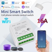 Tuya 16A Mini WiFi Smart Switch DIY Wireless 2-Way Timer Automation Relay Voice Control Alexa Google Home Alice Smart Life App