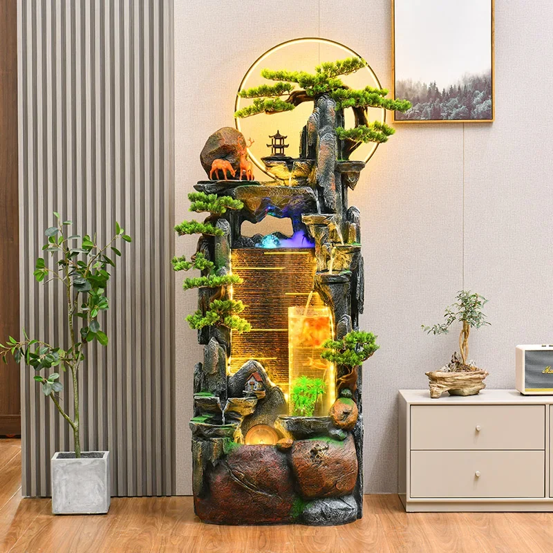 

Flowing water lucky ornament office living room TV cabinet next to fish tank fountain decoration housewarming opening ceremony