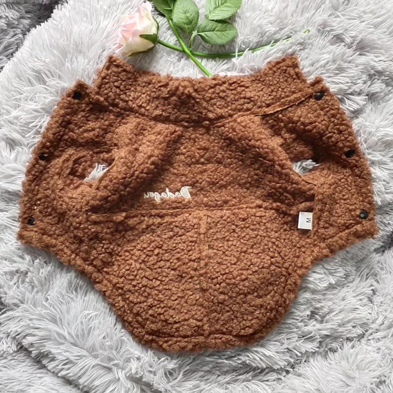 Britischer Stil Hund Jacke Lamm Fleece Winter warme Hunde kleidung für kleine Hunde Welpen Kostüm Chihuahua Mantel Haustier Mops yorkie Outfits