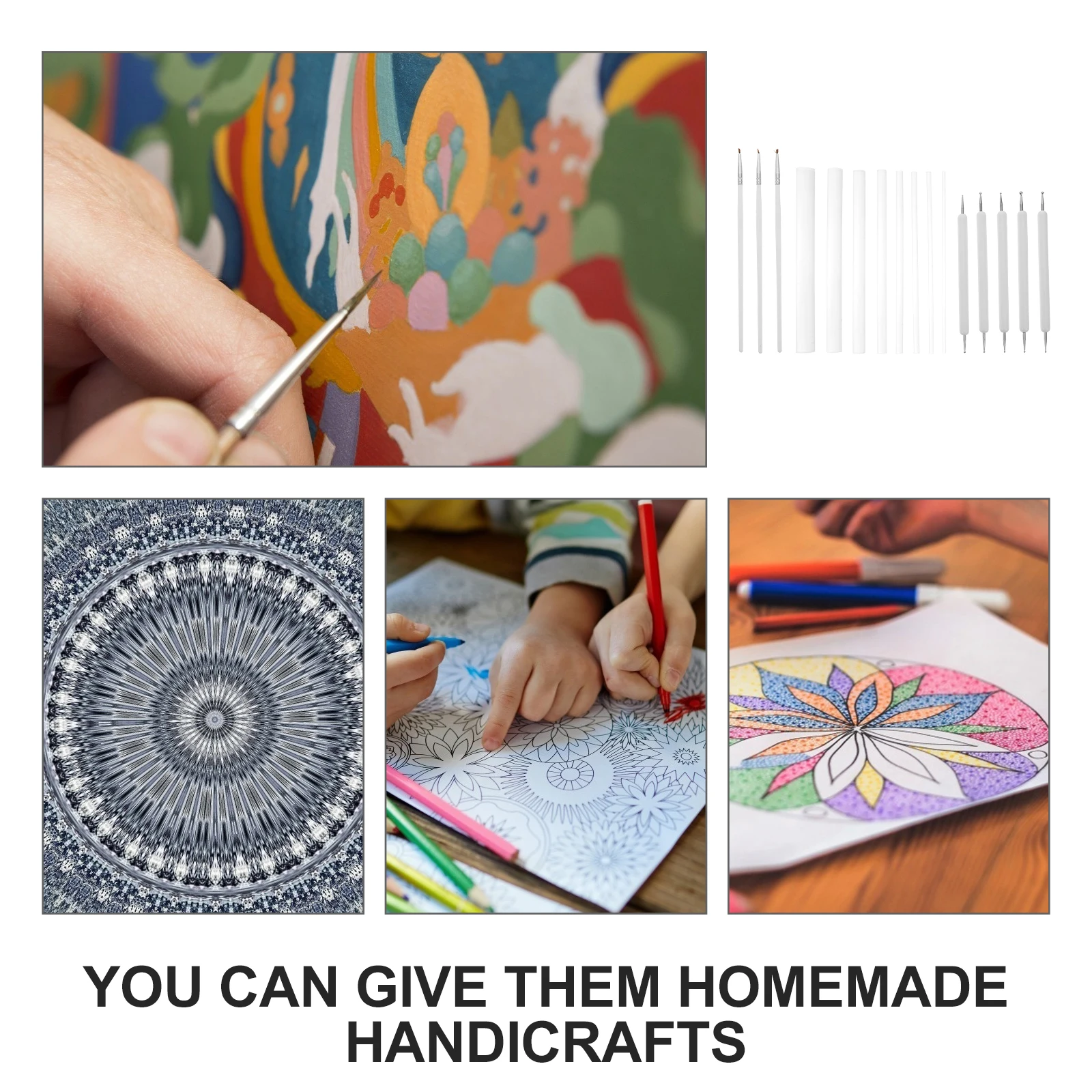 

1 Set Of Mandala Painting Tools Double-Ended Dotting Pen For Rocks Wall Drawing Diy Acrylic Stick Art Craft Point Drill Pens