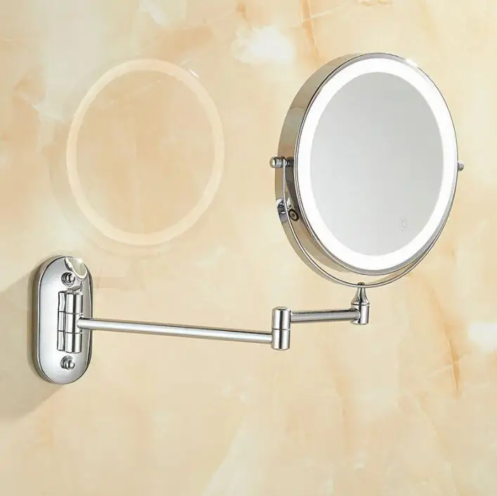 led wall light 7x magnifying lighted makeup mirror Bathroom Wall Mounted Mirror Mural Light Vanity Makeup Bath Cosmetic Mirrors