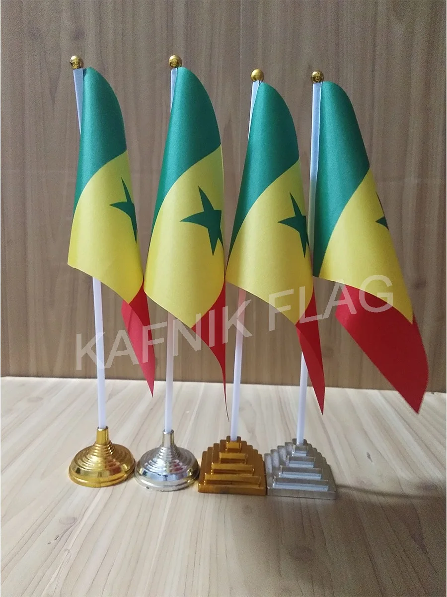 مخصص 90x150 سنتيمتر السنغال العلم الوطني/30*45 سنتيمتر سيارة العلم/14*21 سنتيمتر السنغال الجدول مكتب أو سلسلة العلم راية للزينة