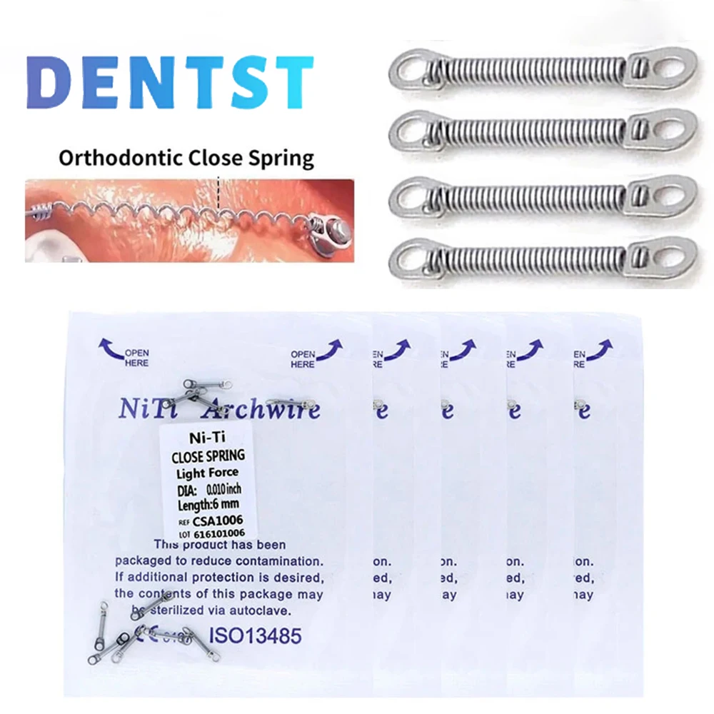 

Dental Orthodontic Niti Archwire Close Spring Light Force 10Pcs/Bag Anterior Teeth Torque braces Dentisty tools