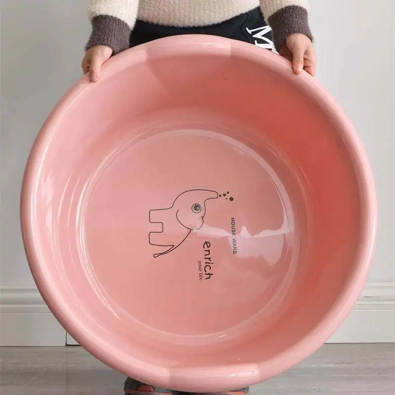 

Large Size Durable Thiened Plastic Laundry Basin Fly Use Face Waing Basin Foot Waing Basin Baby Bath Basin