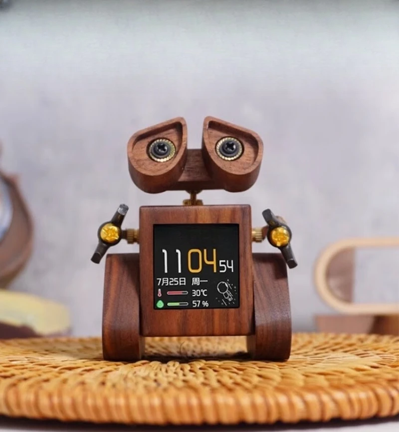 

Desktop Smart WIFI Weather Forecast Electronic Clock Technology Sense Cyberpunk Robot Alarm Clock Ornament B