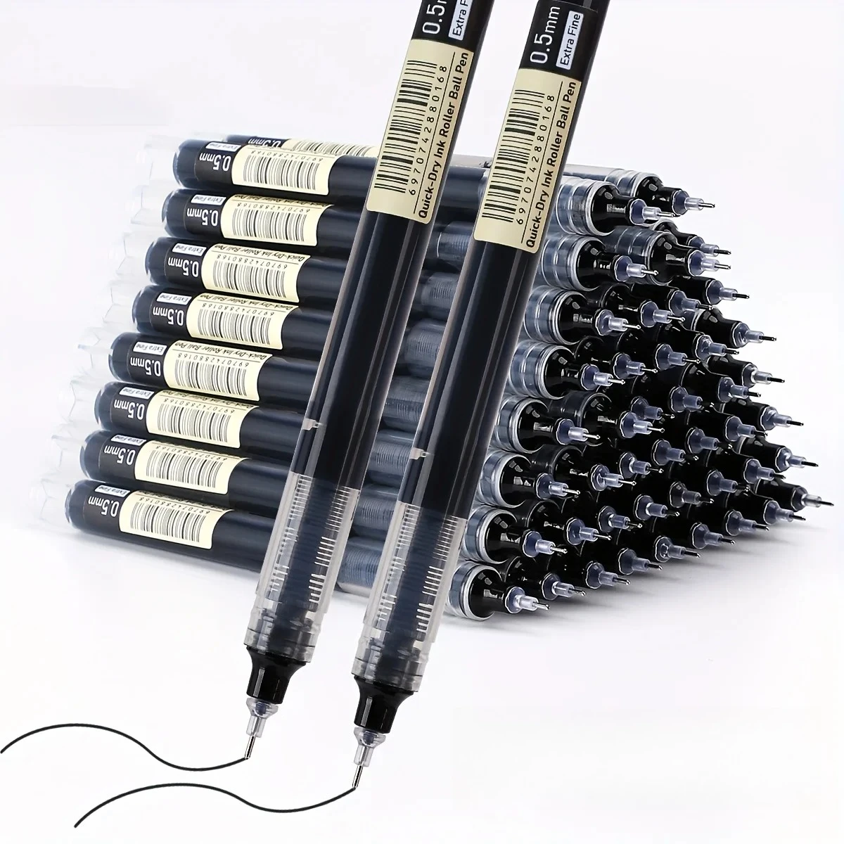 10pcs Direct Liquid Quick Drying Gel Pens 0.5mm - Smooth Writing, Fast Drying Ink - For Students & Office Workers