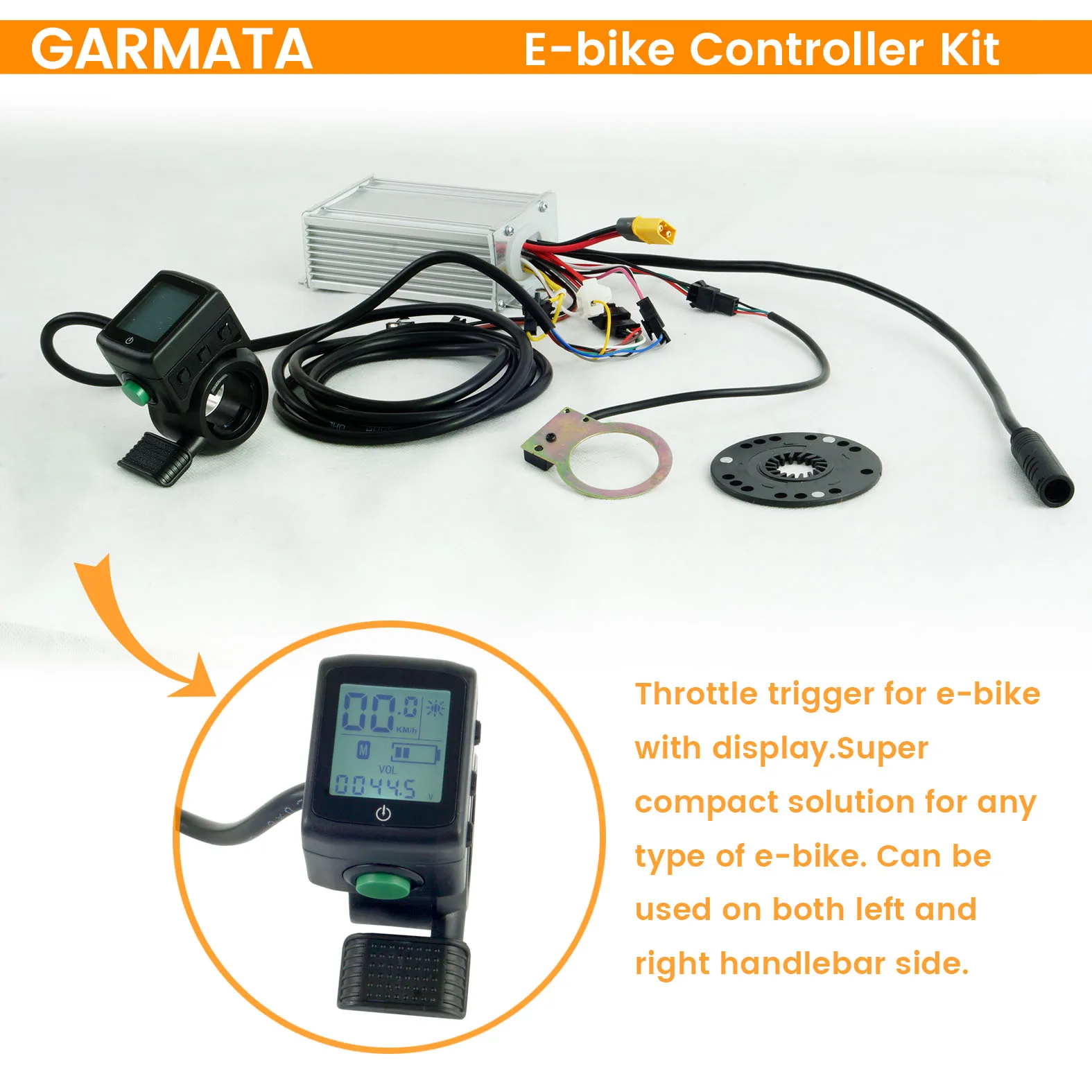 48v 500w E-bike Controller Kit/ThrottleTthumb With Display/3speed/WP Motor Connector