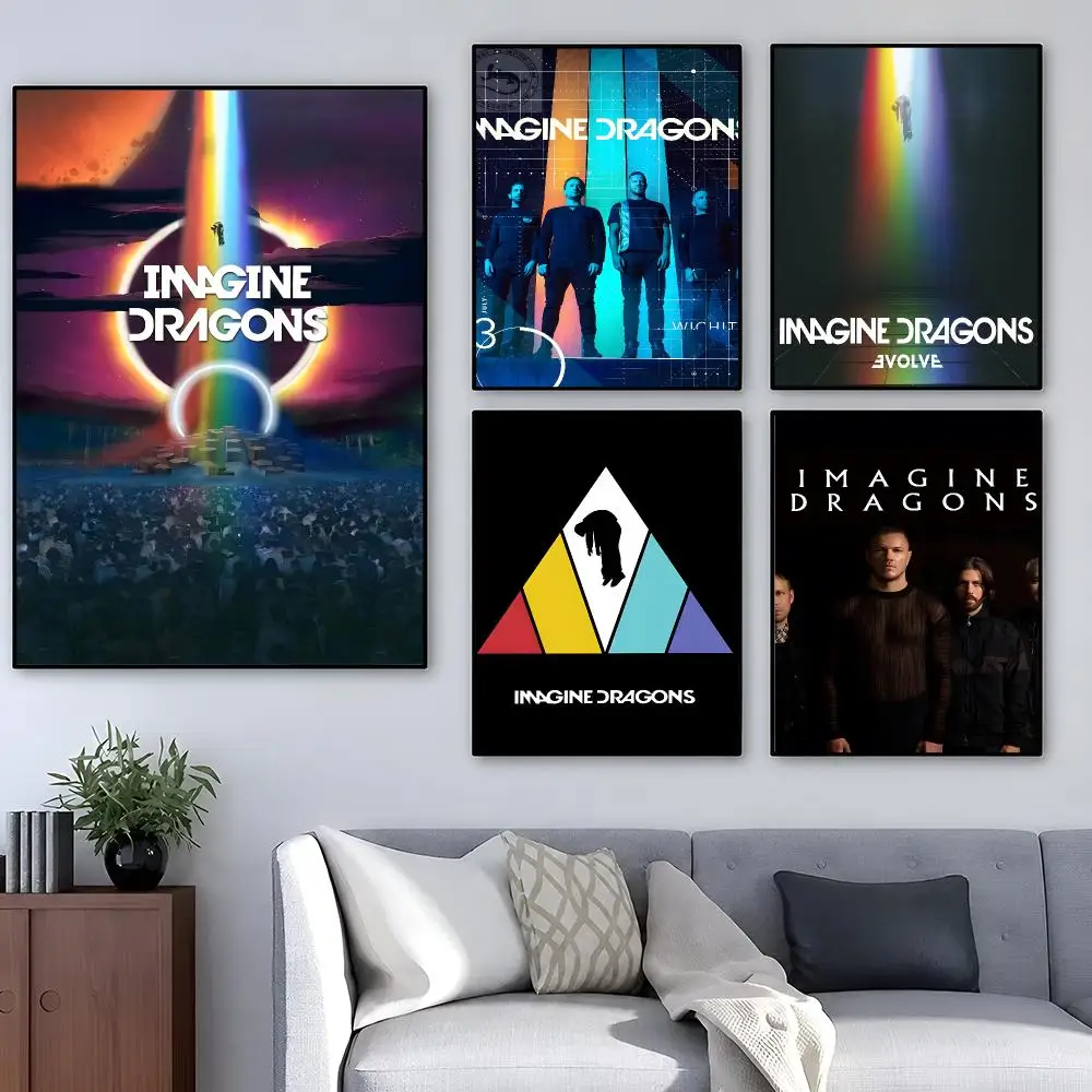 Band Imagine Dragons Alternative Poster Removable PP Decorative Poster Water-Resistant Print Apartment Dorm Office Cafe Gift