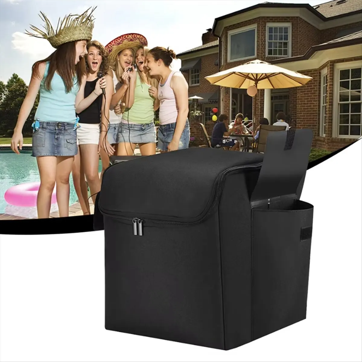 Waterproof Bluetooth Speaker Storage Bag for PartyBox Encore Essential Adjustable Strap Travel Carrying Case