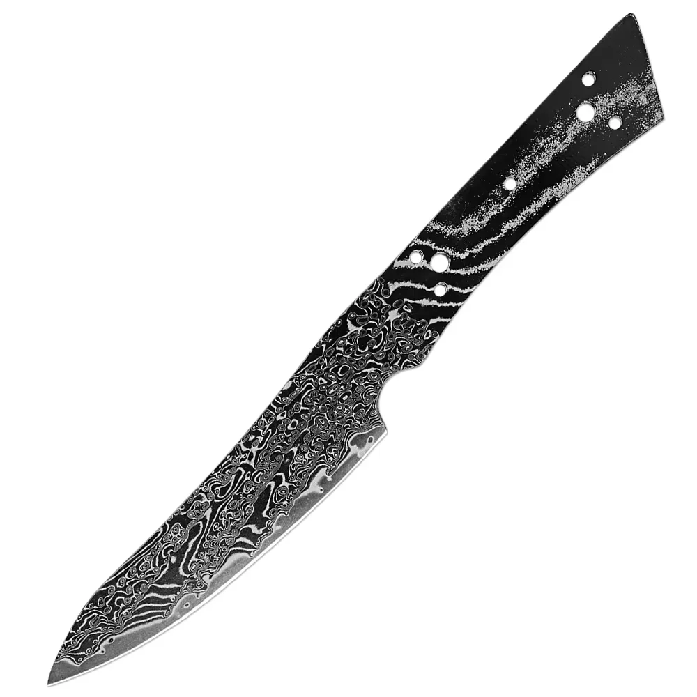 

Damascus Steel Black Blanks Blade Kitchen Fruit Knife Blank Blade Hand Forged for Knife DIY Making,Full Tang Sharp Blank Blade