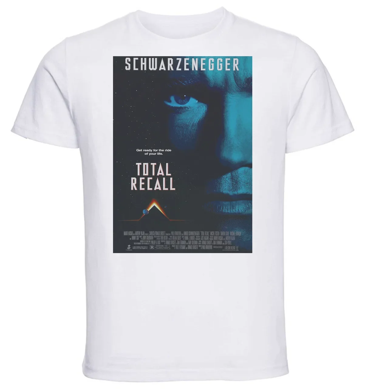 T-shirt Unisex - White - Playbill Film - Total Recall