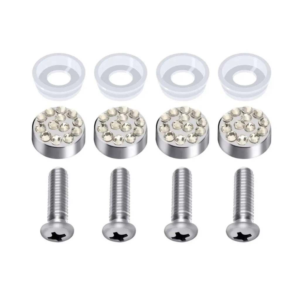 Accessories U.S. regulations Crystal Diamond Car Exterior Decor Car Frame Rhinestone License Plate Frame Stainless Steel