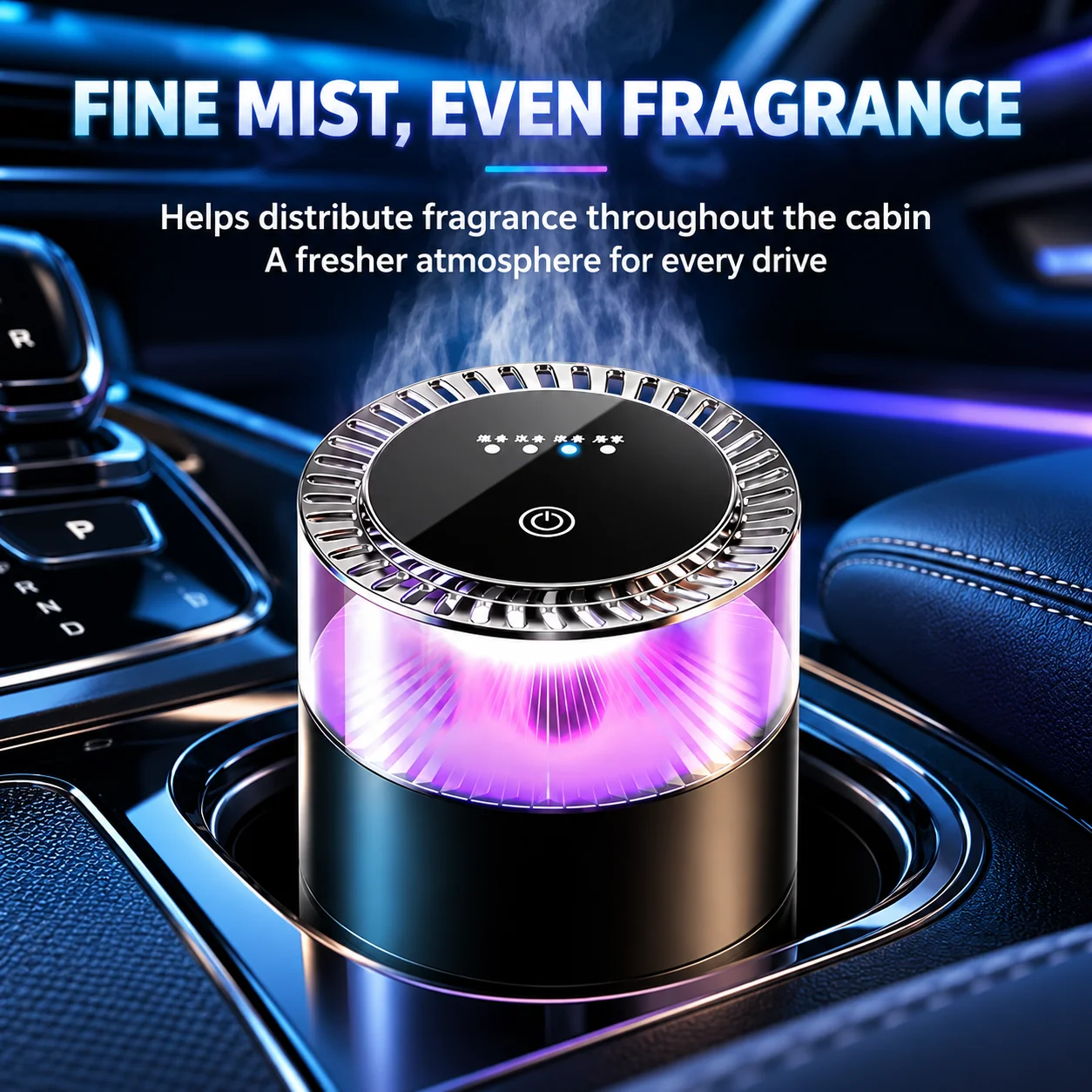 Rechargeable Smart Car Aroma Diffuser Cloud Mist Air Freshener RGB Ambient Light Car Perfume for Automotive Interior