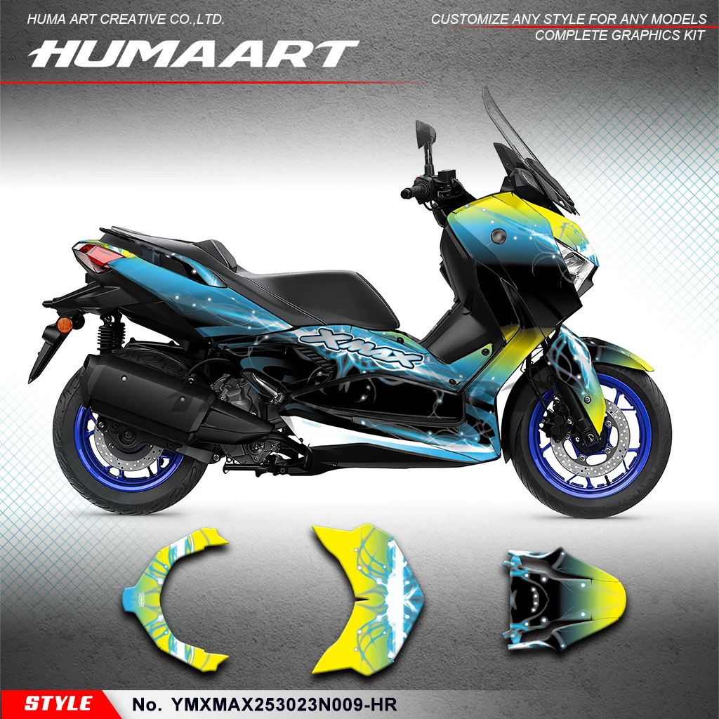 HUMAART-pegatina adhesiva resistente a los rayos UV, laminada para Yamaha XMAX 250, 300, 2023, 2024, YMXMAX253023N009-HR