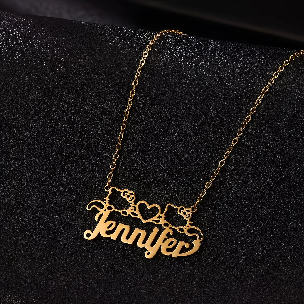 Sanrio Jewelry Custom Hello Kitty Pendant Necklace With Diy Name Stainless Steel Birthday Party Personalized Gift For Women Girl