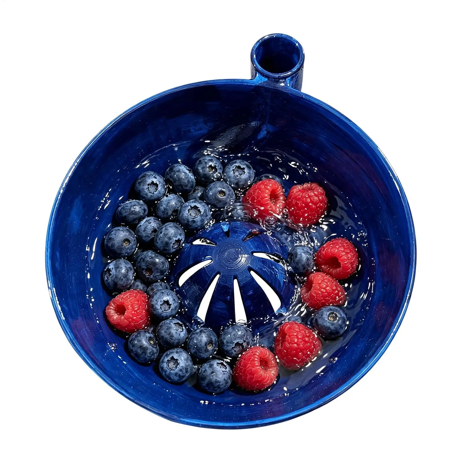 Self Rotating Berry Washer Spinner Washing Bowl with Drain for Kitchen Salad Lettuce Strawberry Veggie Produce Colander - view 2