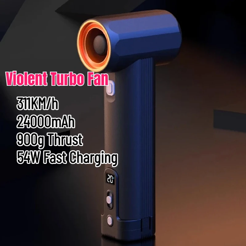 

311KM/h Turbo Jet Fan High-Power Handheld Violent Turbo Fan Wind Speed Over 85000RPM 900g Car Water Blower 54W Fast Charging