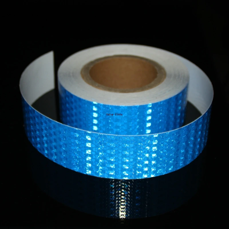 2.5cm/5cm/10cm/20cm*5M Waterproof Reflective Tape Blue Adhesive High Visibility Warning Safety Reflector Conspicuous Car Sticker