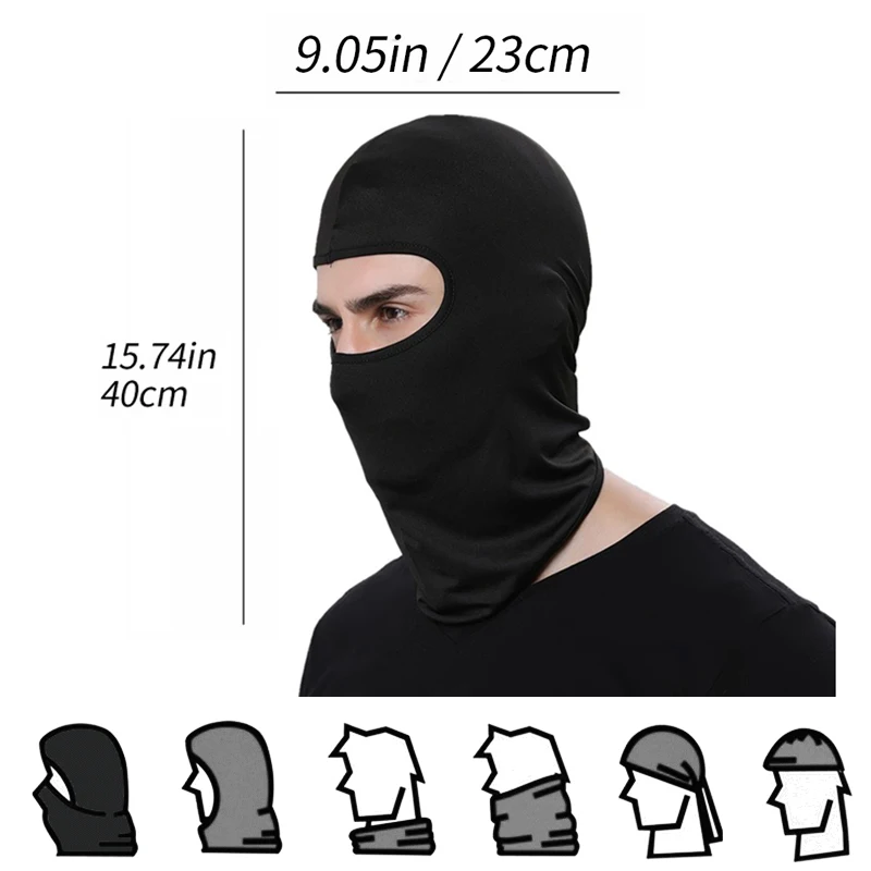 Cool Full Face Cycling Cap Balaclava UV Protection for Men Quick-Dry Lycra for Road Bicycling Skiing and Summer  Motorcycle Mask