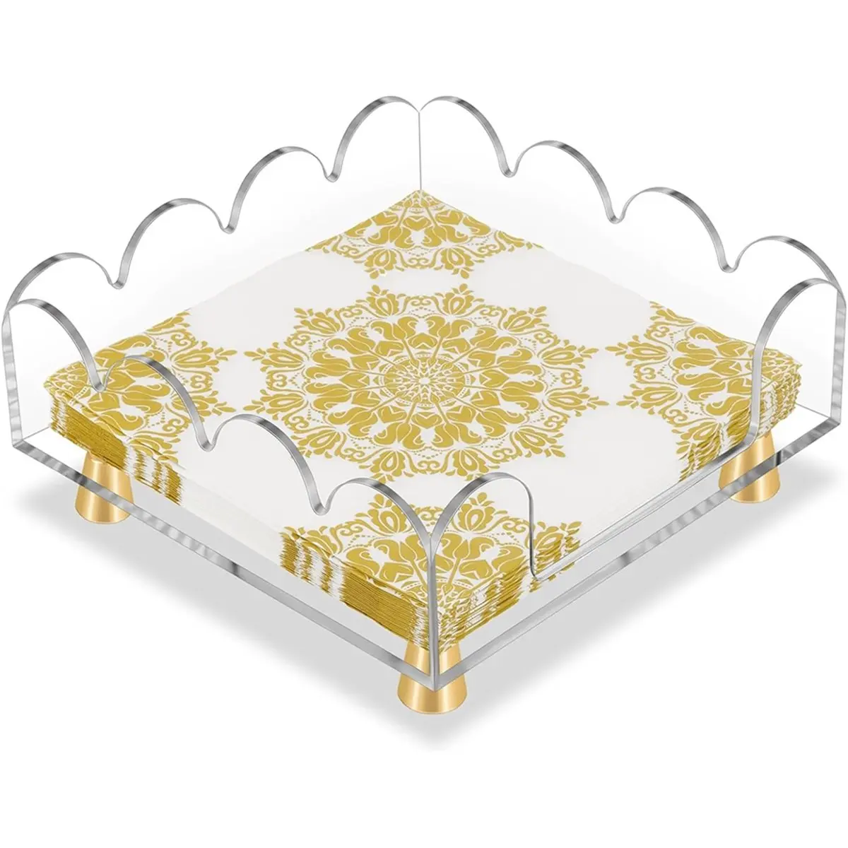 Acrylic Napkin Holder Clear Guest Towel Holder Tray for Bathroom Kitchen Hotel Paper Hand Towel Holder for Party Wedding